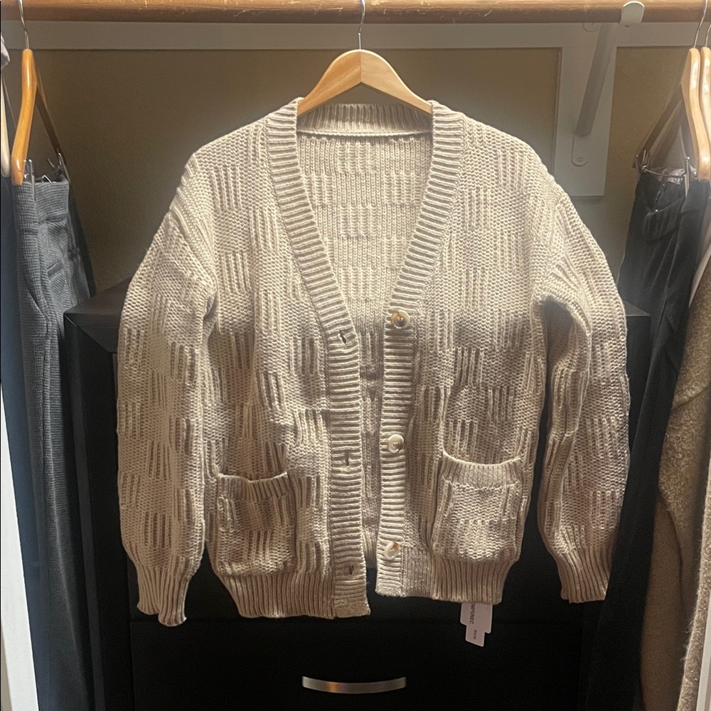 VIMPUNEC Womens Chunky Long Sleeve Oversized Button Down Knit Cardigan Sweater